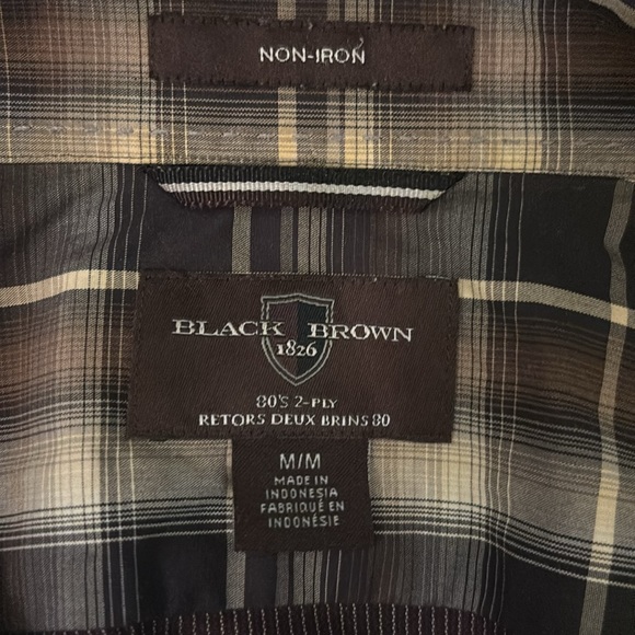 Black Brown Medium Button Up Shirt - Picture 3 of 6